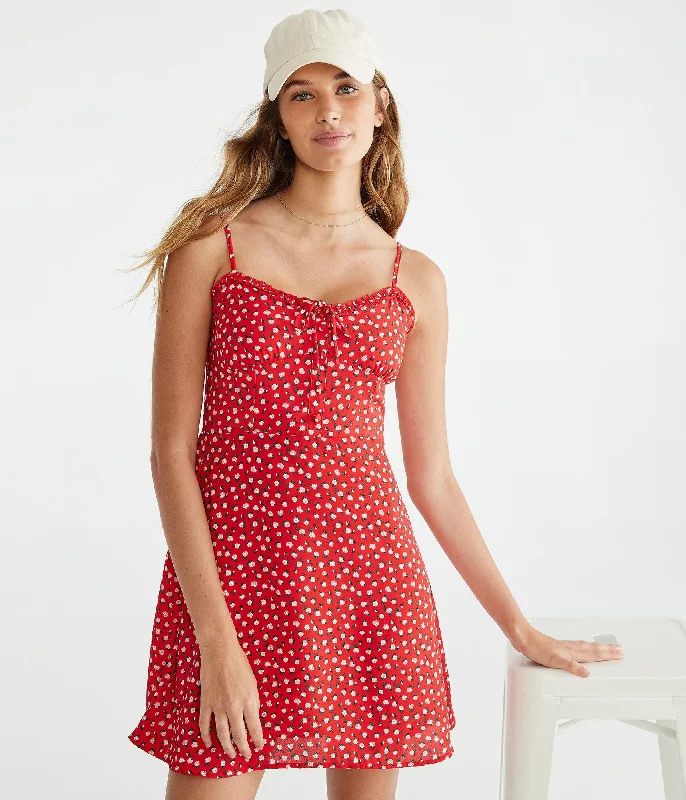 Women's flare dress spring -Aeropostale Floral Sweetheart Fit & Flare Dress