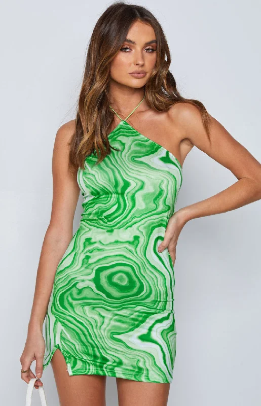 ladies-mini-dress-lapis-lift-Kendall Swirl Mini Dress Green