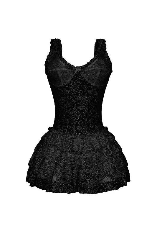 ladies-mini-dress-a-line-airy-Myrah Lace Ruffle Mini Dress