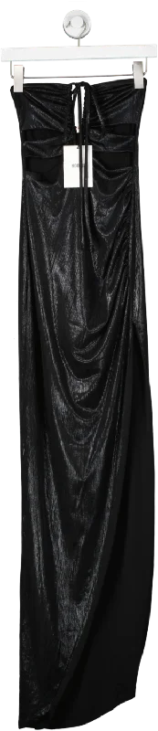 ladies-maxi-dress-structured-silk-Nookie Black Dynasty Maxi Dress UK S