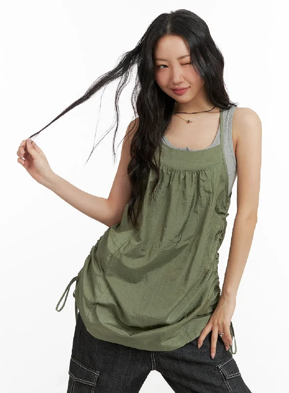 ladies-mini-dress-comfortable-cool-Side Drawstring Cami Mini Dress CM425