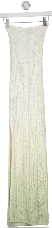 ladies-maxi-dress-silk-sweep-Michael Costello Cream Ombre Knit Maxi Dress UK S