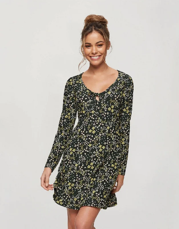 Women's flare dress bell sleeve -Flirty Fit & Flare Dress