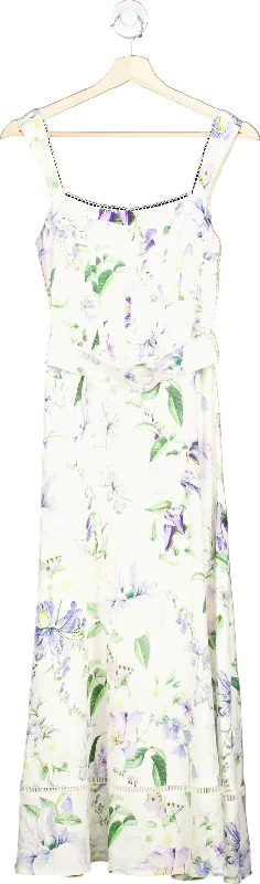 ladies-maxi-dress-dark-dawn-Lipsy White Floral Sleeveless Maxi Dress UK 8