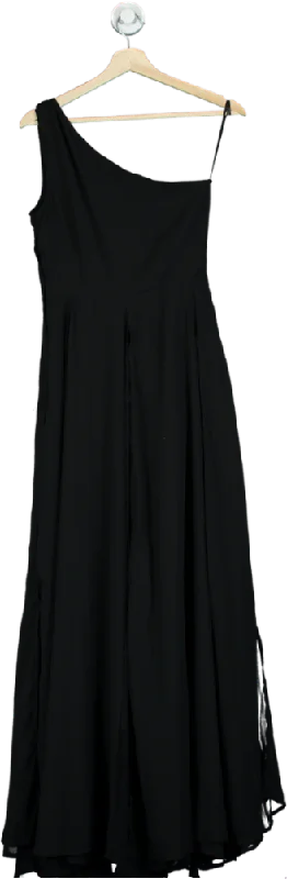 ladies-maxi-dress-playful-petal-Religion Black One-Shoulder Maxi Dress UK 8