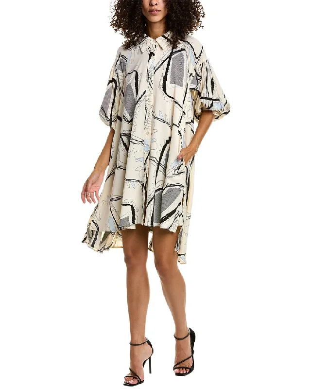 Women's shirt dress now pop -Gracia Handkerchief Shirtdress