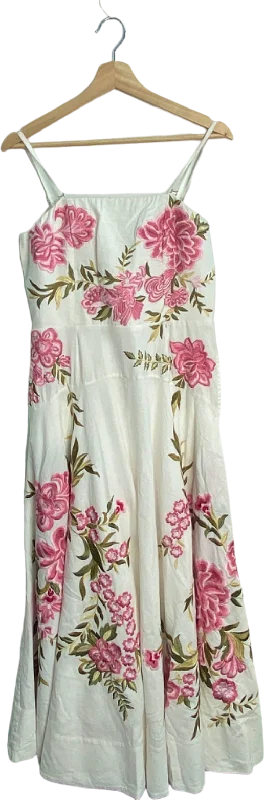 ladies-maxi-dress-social-silk-karen millen x lydia millen floral embroidered maxi dress UK 12