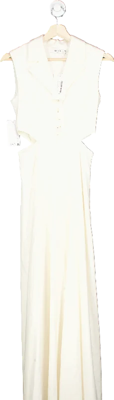 ladies-maxi-dress-mono-mirth-NA-KD Offwhite Buttoned Up Vest Maxi Dress EU 34 UK 8