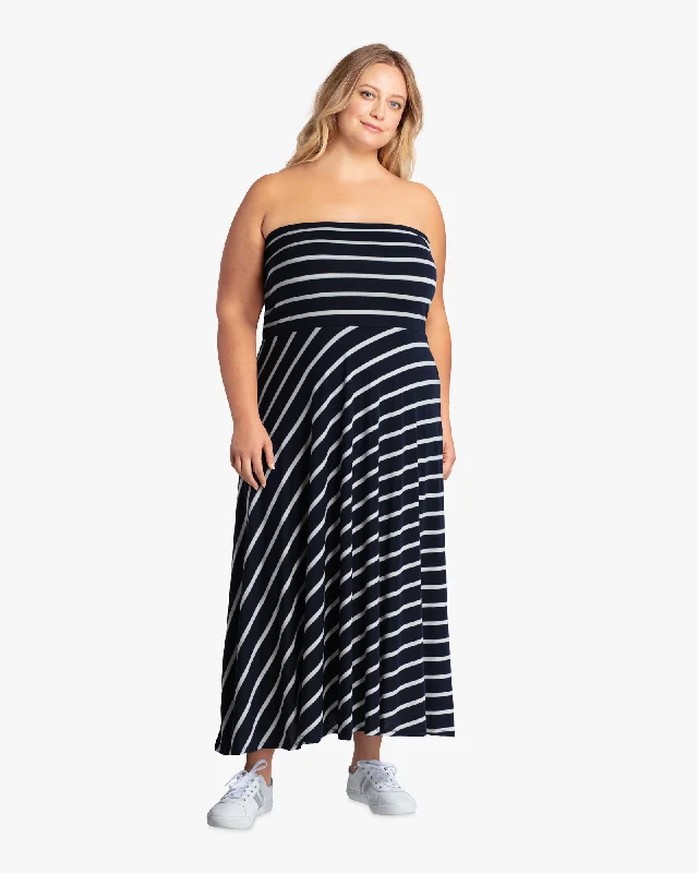 ladies-maxi-dress-breathable-bloom-Maryann Convertible Maxi | Navy / White