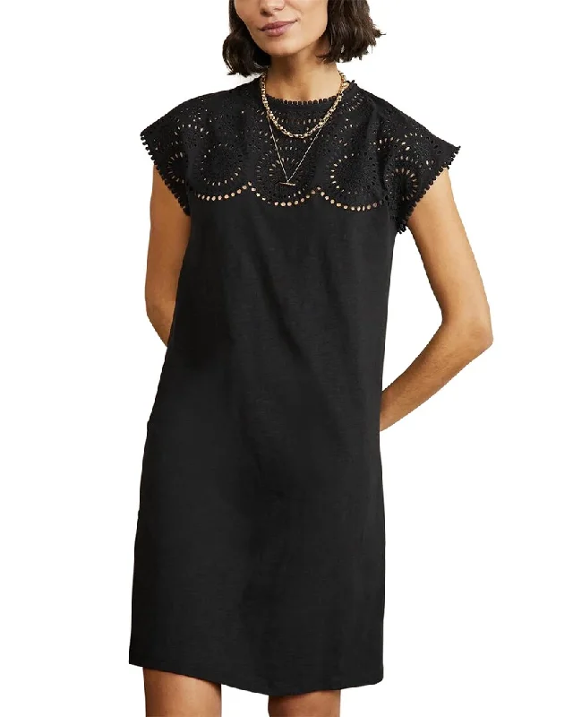 Women's shirt dress dine flair -Boden Cutwork Jersey T-Shirt Dress