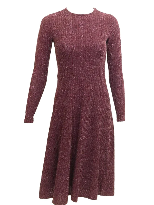 Women's flare dress modern -BabyO Lurex Knit Fit & Flare Dress