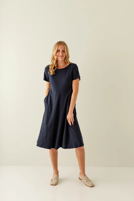 Women's flare dress two-tone -'Marianne' Fit & Flare Cotton Blend Dress