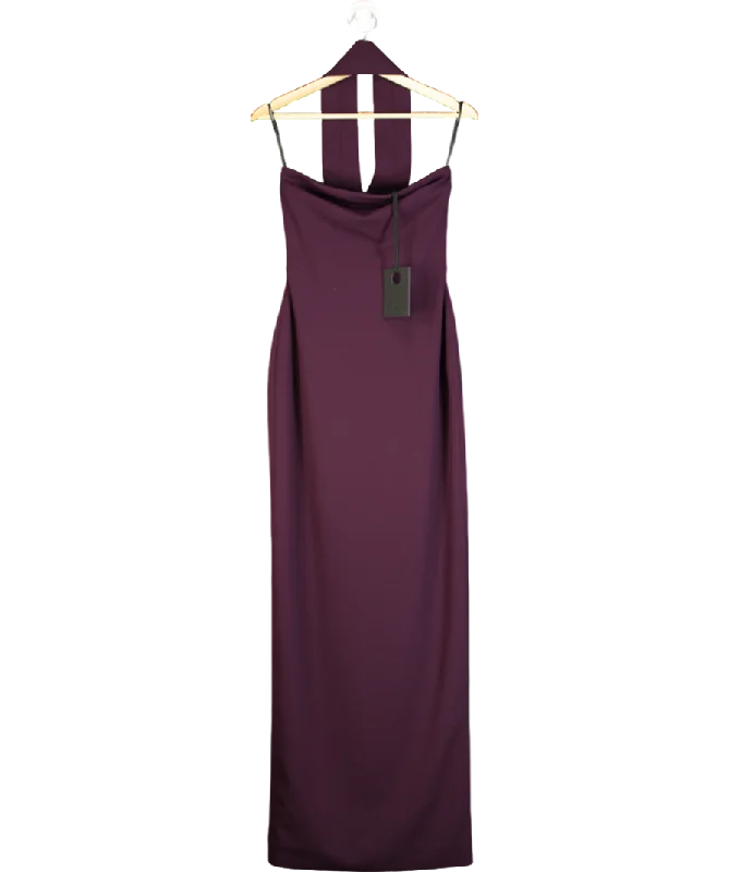 ladies-maxi-dress-purple-prance-Solace London The Amari Maxi Dress in Aubergine UK 8