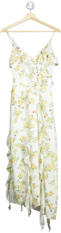 ladies-maxi-dress-umber-undertone-AX Paris White Floral Maxi Dress UK 8