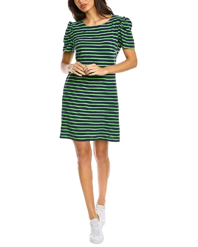 Women's shirt dress bead chic -Sail to Sable Striped T-Shirt Dress