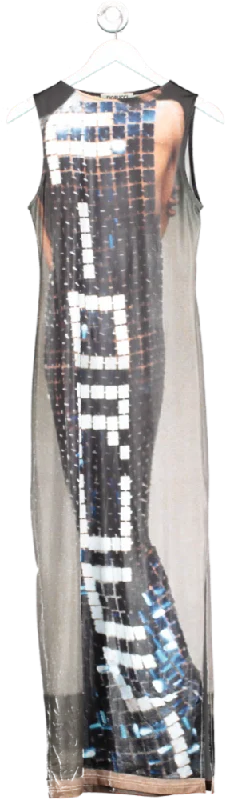 ladies-maxi-dress-velvet-vision-FIORUCCI Multicoloured Tile Print Sleeveless Maxi Dress UK S