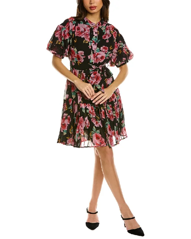 Women's shirt dress boom flair -Gracia Floral Shirtdress