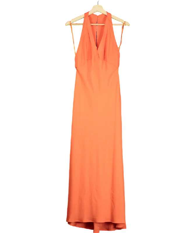 ladies-maxi-dress-bodycon-buzz-MANGO Mango Lightweight Maxi Dress In Orange UK 8