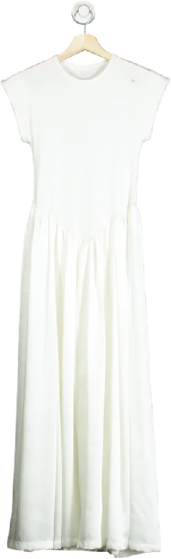 ladies-maxi-dress-dance-dawn-Ancosti White Cap Sleeve Maxi Dress UK M