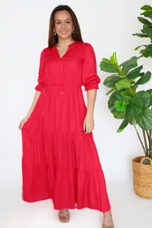 ladies-maxi-dress-flattering-fawn-Rory Maxi Dress- Cherry (FINAL SALE)