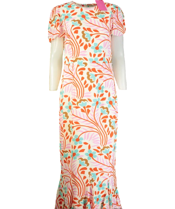 Women's midi dress tame flair -Rhode Resort Multicoloured Lulani Midi Dress UK 10