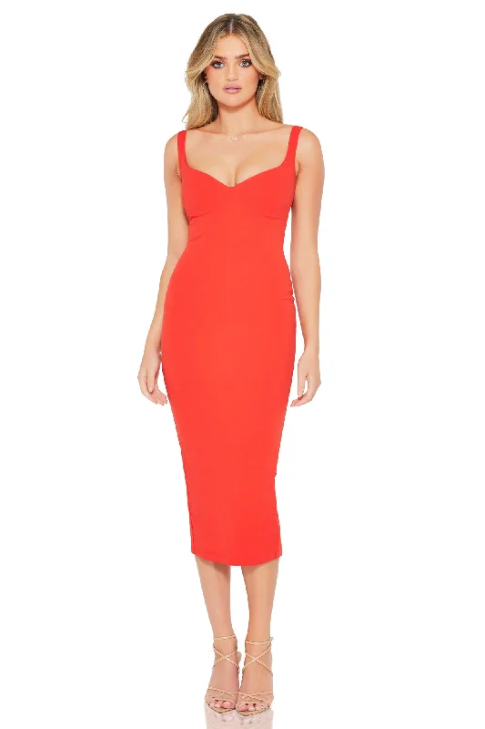 Women's midi dress calf glow -Romance Midi