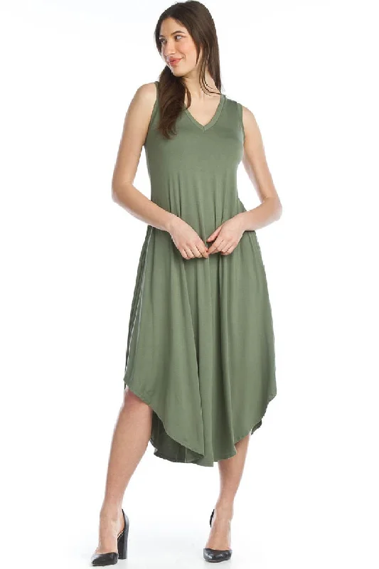 ladies-maxi-dress-girls-glow-Papillon Soft Stretchy Maxi Dress with Pockets PD-12656 Olive