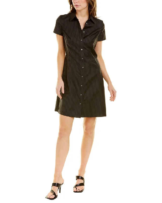 Women's shirt dress span flair -Theory Wool Shirtdress