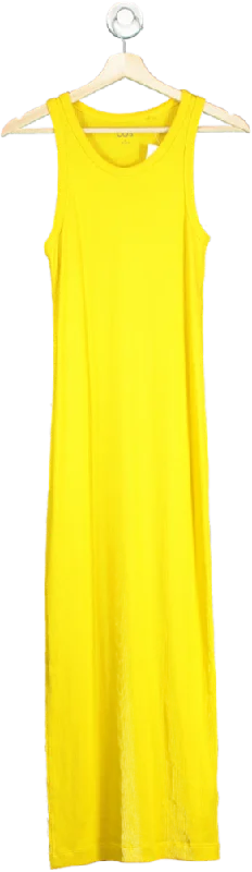 ladies-maxi-dress-royal-ripple-COS Yellow Ribbed Maxi Dress UK S