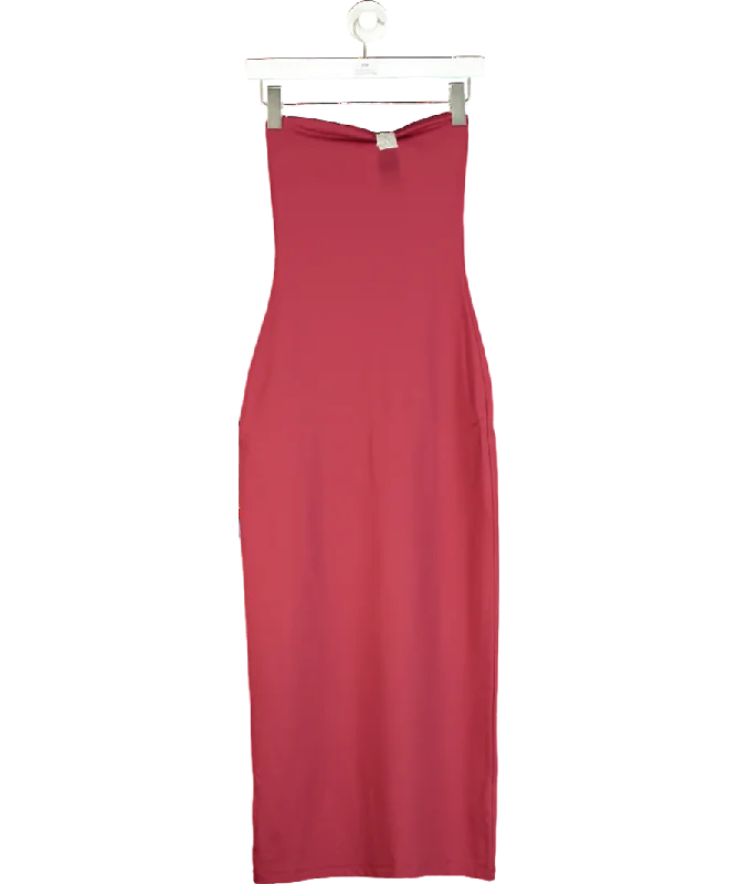 ladies-maxi-dress-lemon-lush-Aritzia Red Contour Second-skin Maxi Tube Dress UK S