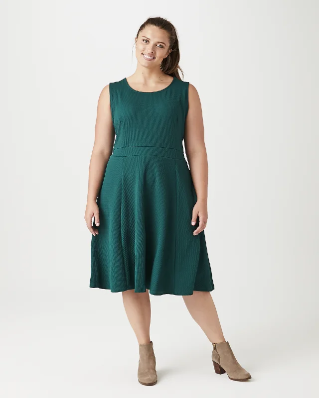 Women's flare dress zebra -Ortiga Fit and Flare Dress | Forest Green