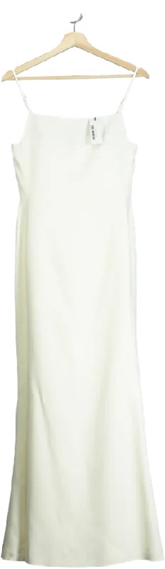 ladies-maxi-dress-90s-nimbus-Karen Millen White Compact Stretch Viscose Tailored Square Neck Maxi Dress UK 8