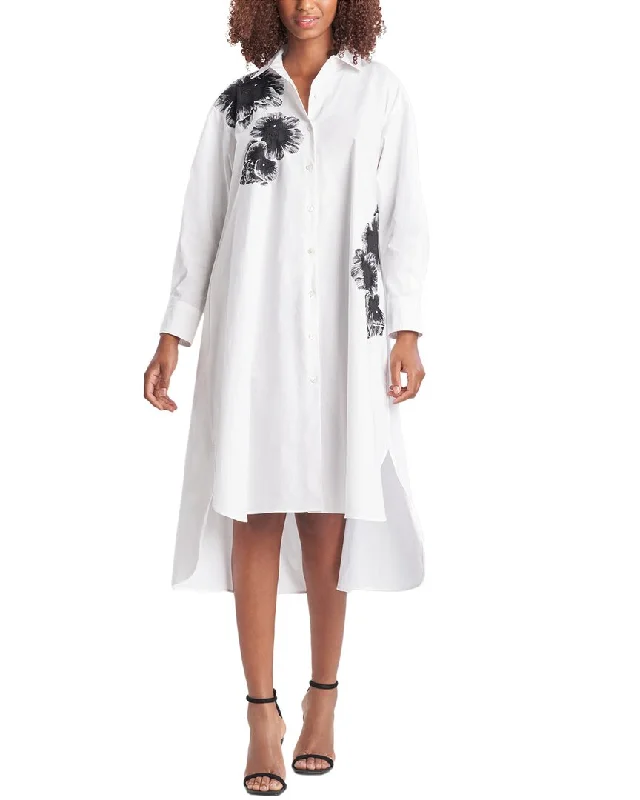 Women's shirt dress new chic -Natori Poplin Shirt Dress