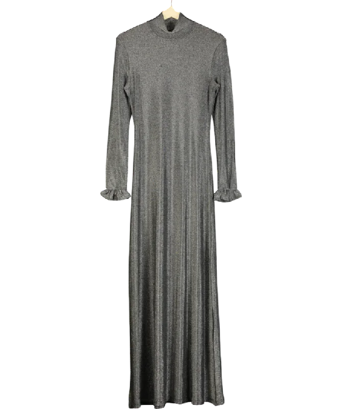 ladies-maxi-dress-eggplant-ember-Religion Grey Tanzanite High-neck Maxi Dress UK XS