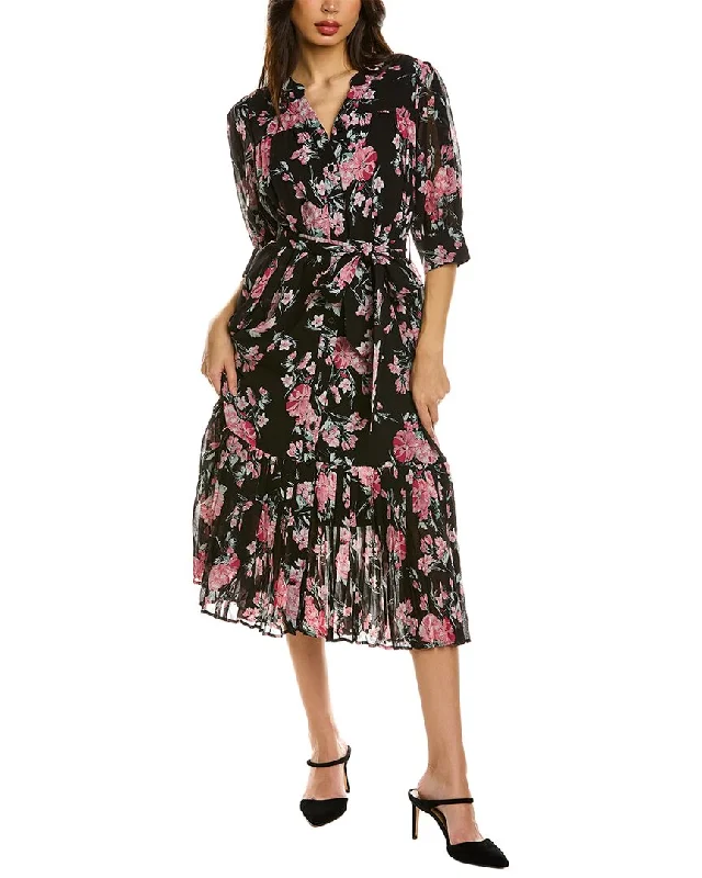 Women's shirt dress path pop -Gracia Floral Shirtdress