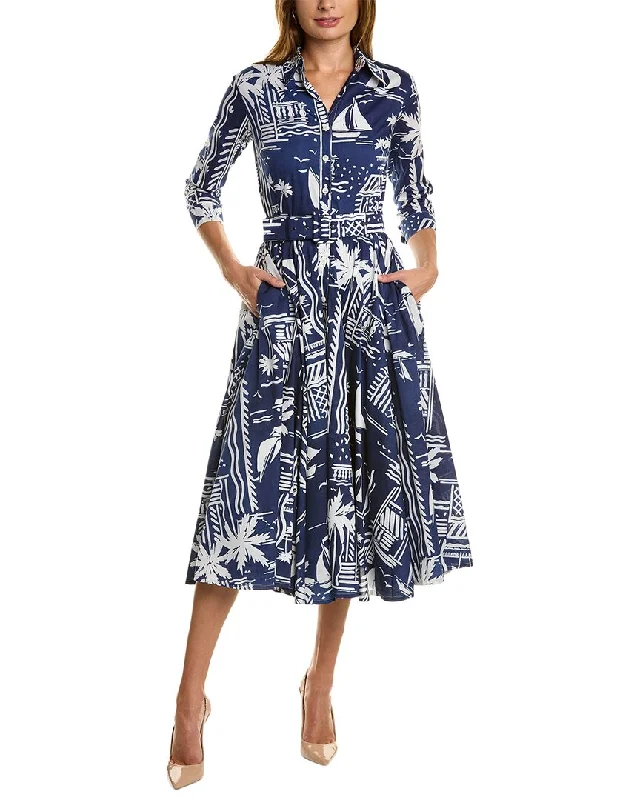 Women's shirt dress geo pop -Samantha Sung Avenue Shirtdress