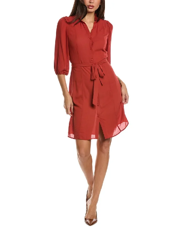 Women's shirt dress chat pop -Nanette Nanette Lepore Tie Waist Shirtdress