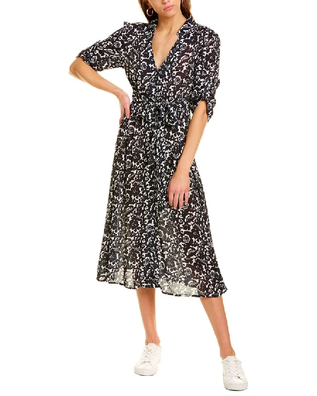 Women's shirt dress ever flair -Celina Moon Roll-Sleeve Shirtdress