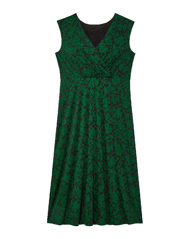 ladies-maxi-dress-neon-nerve-Springfield V-Neck Maxi Dress | Black / Kelly Green