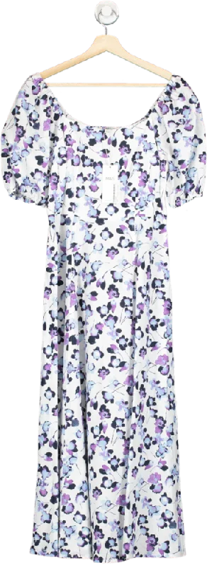 ladies-maxi-dress-sweetheart-silk-M&S Ivory Mix Floral Maxi Dress Regular Length Size UK 8