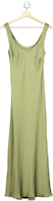 ladies-maxi-dress-cerulean-cool-Cambra Styles Olive Green Maxi Dress UK 8