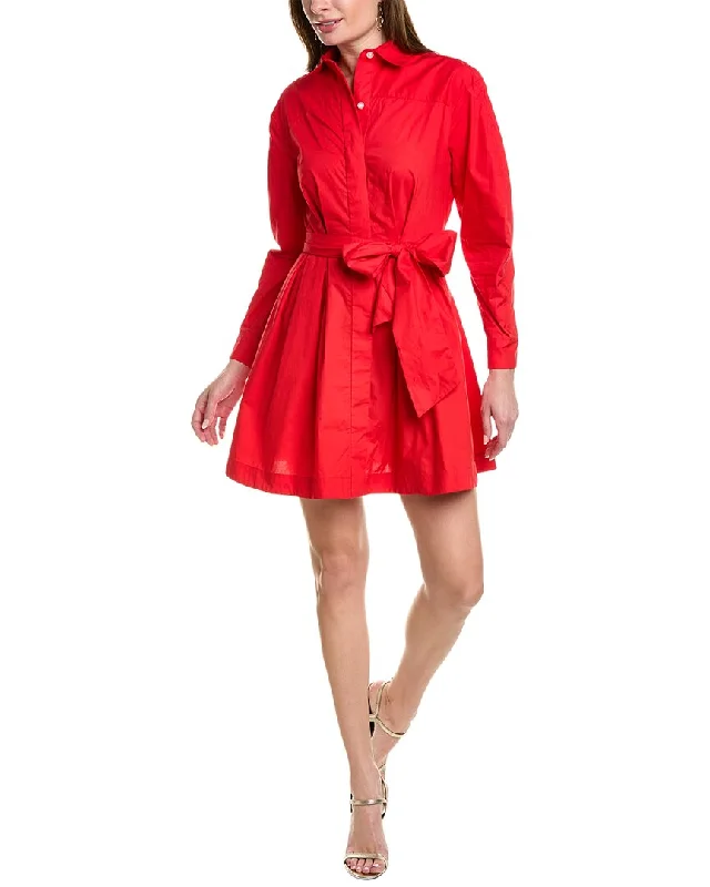 Women's shirt dress flex pop -Toccin Austyn Tie Front Shirtdress