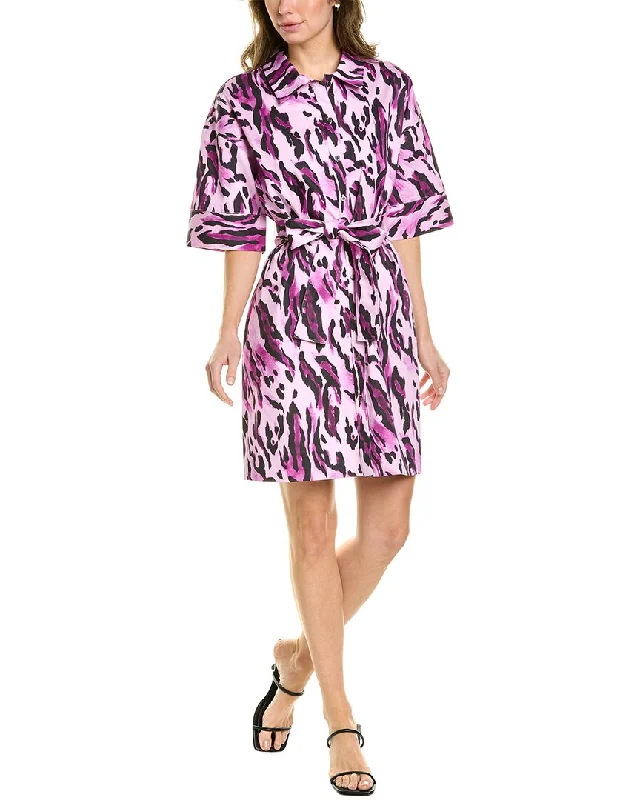 Women's shirt dress sew glow -Natori Tie Belt Shirtdress