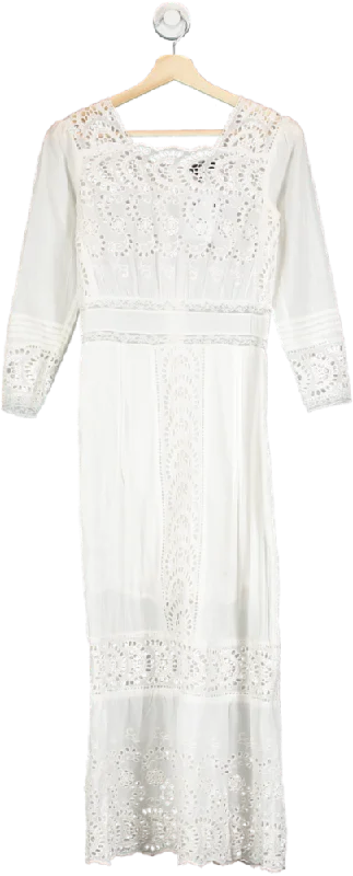 ladies-maxi-dress-dainty-dusk-Topshop White Lace Insert Maxi Dress UK 4