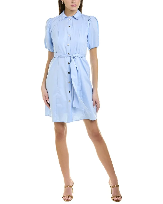 Women's shirt dress grit flair -Nanette by Nanette Lepore Puff Sleeves Shirtdress