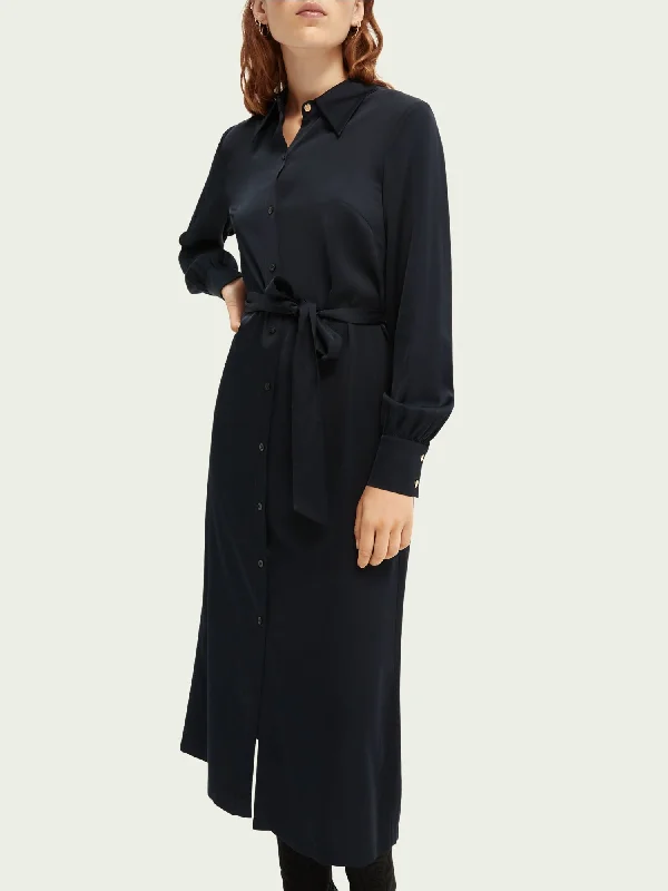 Women's shirt dress now pop -Scotch & Soda Belted Shirt Dress