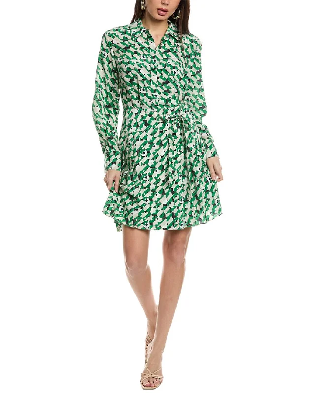 Women's shirt dress swish chic -Jason Wu Pleated Silk Shirtdress