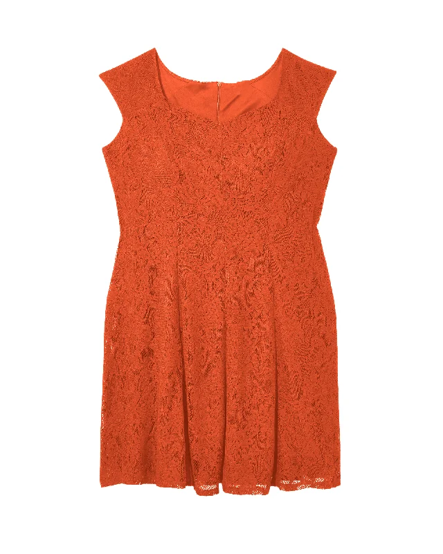 Women's flare dress monochrome -Galilee Lace Fit & Flare Dress | Orange