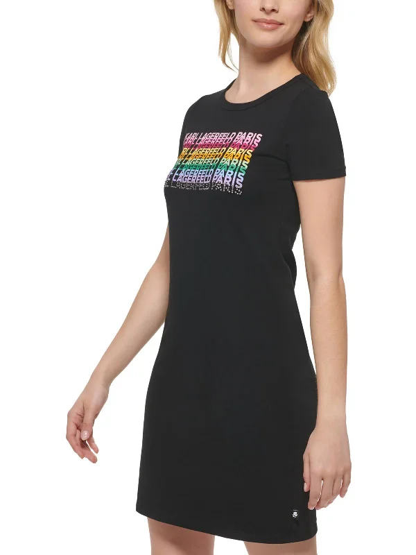 Women's shirt dress muse glow -Womens Logo Knee-Length T-Shirt Dress