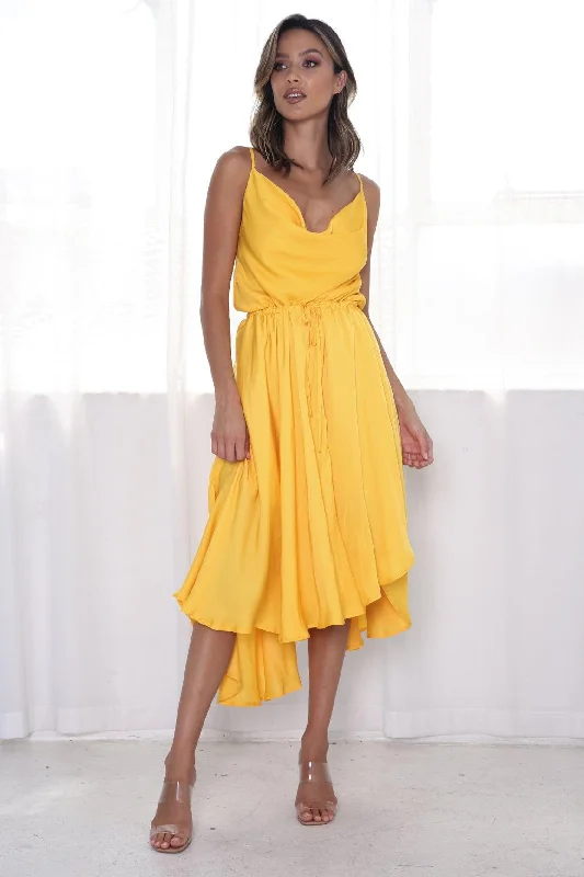 Women's midi dress sweep chic -Sunshine Midi Dress - Mango